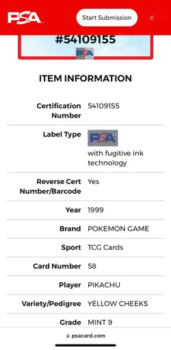 🇺🇸✅1999 Pokemon Base Set Unlimited Pikachu Yellow Cheeks 58/102 PSA 9 MINT🇺🇸 - Image 3