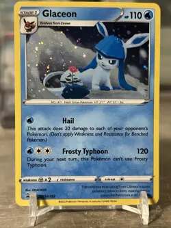 Pokemon TCG Glaceon SWSH192 SWSH Promo Holo Stage 1 Frosty Typhoon - Image 1