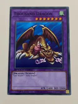 Yugioh - Thousand Dragon Time Wizard Baby Polymerization LP - Free Holo - Image 2