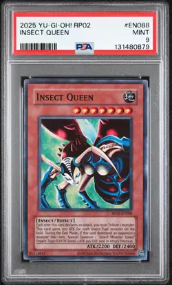 2025 YU-GI-OH! RP02-RETRO PACK 2 #EN088 INSECT QUEEN PSA 9 - Image 1