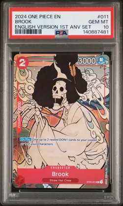 2024 ONE PIECE ENGLISH VERSION 1ST ANNIVERSARY SET #011 BROOK PSA 10 - Image 1