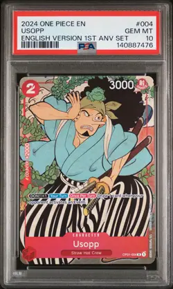 2024 ONE PIECE ENGLISH VERSION 1ST ANNIVERSARY SET #004 USOPP PSA 10 - Image 1