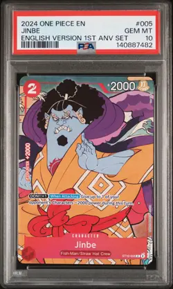 2024 ONE PIECE ENGLISH VERSION 1ST ANNIVERSARY SET #005 JINBE PSA 10 - Image 1