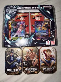 One Piece Illustration Vol 6 And Mini-Tin Pack Set Vol.2 New Sealed Tins - Image 1