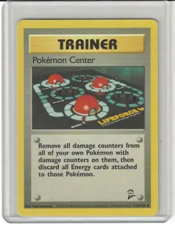 POKEMON BASE SET 2 TRAINER POKEMON CENTER UNCOMMON CARD # 114/130 UNPLAYED - Image 1