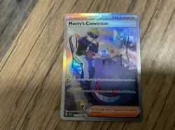 pokemon cards Morty’s conviction trainer Tef in clear sleeve - Image 1