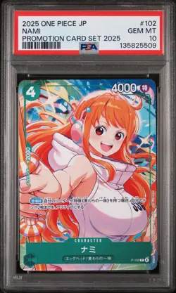 2025 ONE PIECE JAPANESE PROMOTION CARD SET 2025 #102 NAMI PSA 10 - Image 1