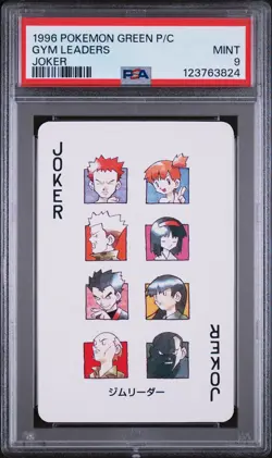1996 POKEMON GREEN VERSION PLAYING CARDS JOKER GYM LEADERS PSA 9 - Image 1