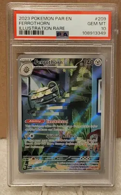 Pokemon TCG Ferrothorn 209/182 2023 Paradox Rift Illustration Rare Card - PSA 10 - Image 1