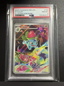 Ivysaur Illustration Rare Mega Evolutions PSA 8 Nm-Mt Pokemon Card #134 - Image 1