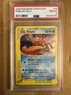 Kingler - 15/165 - Holo Rare Expedition Base Set - Pokemon Card - PSA 8 - Image 1