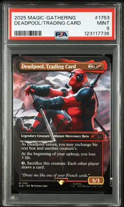 2025 MTG SECRET LAIR DROP MARVEL'S DEADPOOL #1753 DEADPOOL, TRADING CARD PSA 9 - Image 1