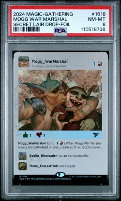 2024 MTG SECRET LAIR DROP FOIL #1618 MOGG WAR MARSHAL PSA 8 - Image 1