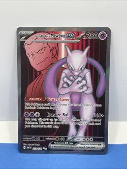 Pokemon TCG Team Rockets Mewtwo EX 213/182 Full Art Destined Rivals English - Image 1