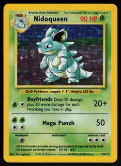 Nidoqueen 7/64 Rare Jungle Holo NO SYMBOL ERROR Pokemon - Image 1