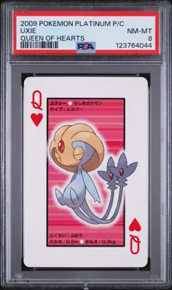 2009 POKEMON PLATINUM VERSION PLAYING CARDS QUEEN OF HEARTS UXIE PSA 8 - Image 1