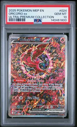 2025 POKEMON MEP EN-ME BLACK STAR PROMO #024 ORICORIO EX PSA 10 - Image 1