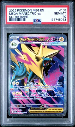 2025 POKEMON MEG EN-MEGA EVOLUTION ULTRA RARE #158 MEGA MANECTRIC EX PSA 10 - Image 1