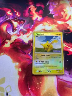 Pikachu Lv. 12 70/100 Reverse Holo Stamp Pokemon Majestic Dawn MP - Image 1
