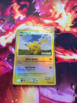 Pikachu Lv. 12 70/100 Reverse Holo Stamp Pokemon Majestic Dawn MP - Image 3