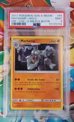 Pokemon Machamp 65/145 PSA 9 Sun & Moon Cosmos Holo 65 PSA 9 - Image 1