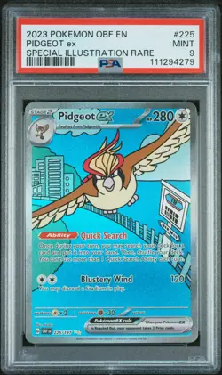 2023 POKEMON OBF EN-OBSIDIAN FLAMES SPECIAL ILLUSTRATION RARE PIDGEOT EX PSA 9 - Image 1