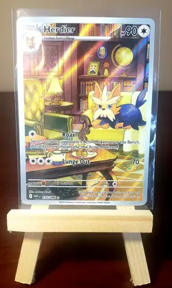 🐶 Pokemon TCG 🐶 Herdier 155/086 SV: White Flare Illustration Rare Holofoil NM - Image 1