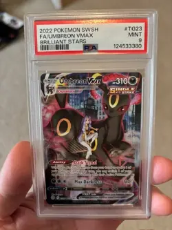 2022 Pokemon SWSH Brilliant Stars #TG23 FA Umbreon VMax PSA 9 MINT - Image 1