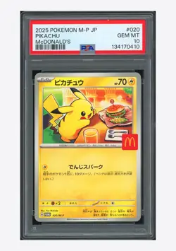 Pokemon PSA 10 Pikachu Promo 2025 020/M-P McDonald's Japanese - Image 1