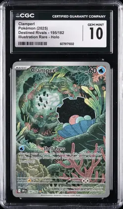 2025 POKEMON DRI EN-DESTINED RIVALS ILLUSTRATION RARE CLAMPERL CGC 10 - Image 1