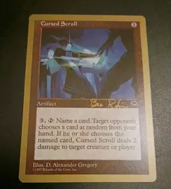 Mtg Cursed Scroll NM World Championship Seattle 1998 Tempest Reserved List Rare - Image 1