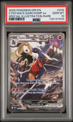 2025 POKEMON DRI EN-DESTINED RIVALS #232 CYNTHIA'S GARCHOMP EX PSA 10 - Image 1