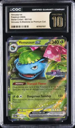2025 POKEMON SCR EN-STELLAR CROWN #001 VENUSAUR EX CGC 10 PRISTINE - Image 1