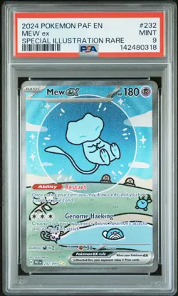 2024 POKEMON PAF EN-PALDEAN FATES SPECIAL ILLUSTRATION RARE #232 MEW EX PSA 9 - Image 1