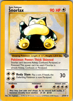Snorlax - 27/64 - Pokemon Jungle Unlimited Rare Card WOTC - Image 1