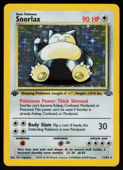 Snorlax 11/64 Rare Jungle Holo 1st Edition Pokemon - Image 1