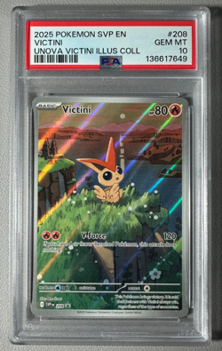 2025 Pokemon SVP 208 Victini PSA 10 Graded Illustration Rare Promo Unova 649 - Image 1
