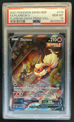 2021 Pokemon SWSH Black Star Promos Flareon V #SWSH179 PSA 10 - Image 1