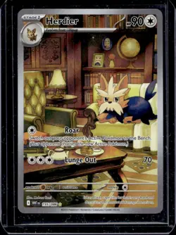 2025 Pokemon White Flare Herdier Illustration Rare #155/086 - Image 1