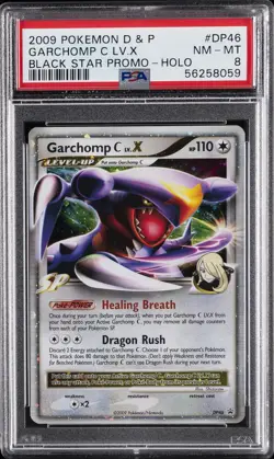 2009 POKEMON DIAMOND & PEARL BLACK STAR PROMO HOLO #DP46 GARCHOMP C LV.X PSA 8 - Image 1