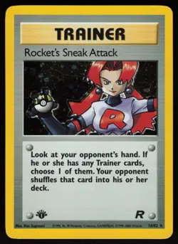Rocket's Sneak Attack 16/82 Rare Team Rocket Holo 1st Edition Pokemon - Image 1
