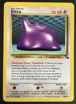 Pokemon TCG Ditto 18/62 Fossil LP - Image 1