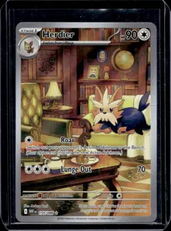 2025 Pokemon White Flare Herdier Illustration Rare #155/086 - Image 1
