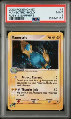 2003 POKEMON EX RUBY & SAPPHIRE #9 MANECTRIC-HOLO PSA 9 - Image 1