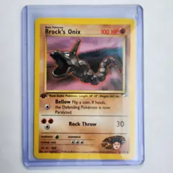 Brock’s Onix 69/132 Pokemon TCG 1st Edition Gym Heroes NM Vintage 2000 Card - Image 1