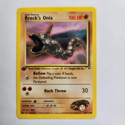 Brock’s Onix 69/132 Pokemon TCG 1st Edition Gym Heroes NM Vintage 2000 Card - Image 2