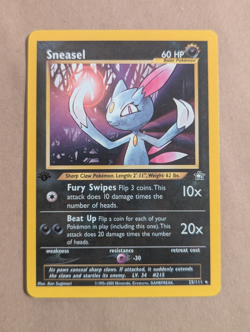 Sneasel - 25/111 - Pokemon Neo Genesis 1st Edition Rare Card WOTC - Image 1