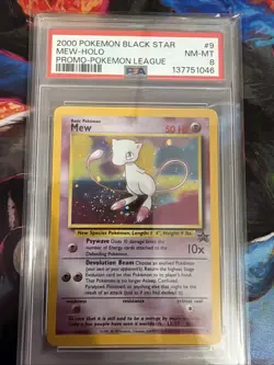 Pokemon TCG #9 Mew Holo Black Star Promo Vintage Card PSA 8 W/ SWIRL - Image 1