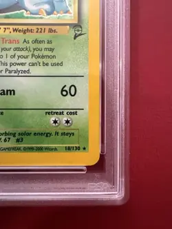 Venusaur 18/130 Holo Rare Base Set 2 Pokemon Card PSA 9 Mint New Cert - Image 5