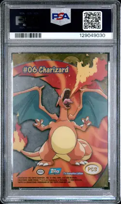 2000 TOPPS POKEMON TV ANIMATION CLEAR CARDS #PC3 CHARIZARD PSA 8 - Image 2